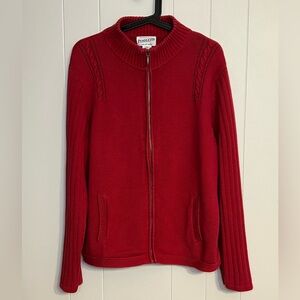 Pendleton women's red full-zip‎ cardigan sweater Size XL